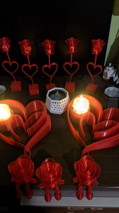 Романтичен  свещник сърце LED – червен, перфектен подарък!