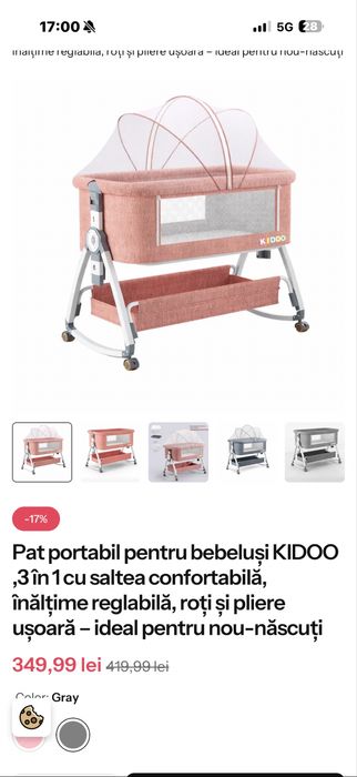 Pat portabil bebelusi KIDO