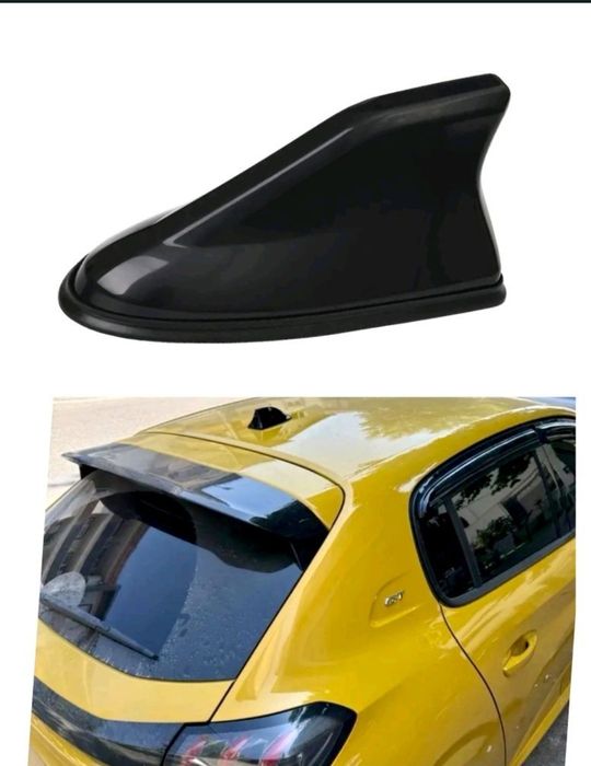 Antena auto universala Autoadeziva , antena tip Rechin , negru lucios