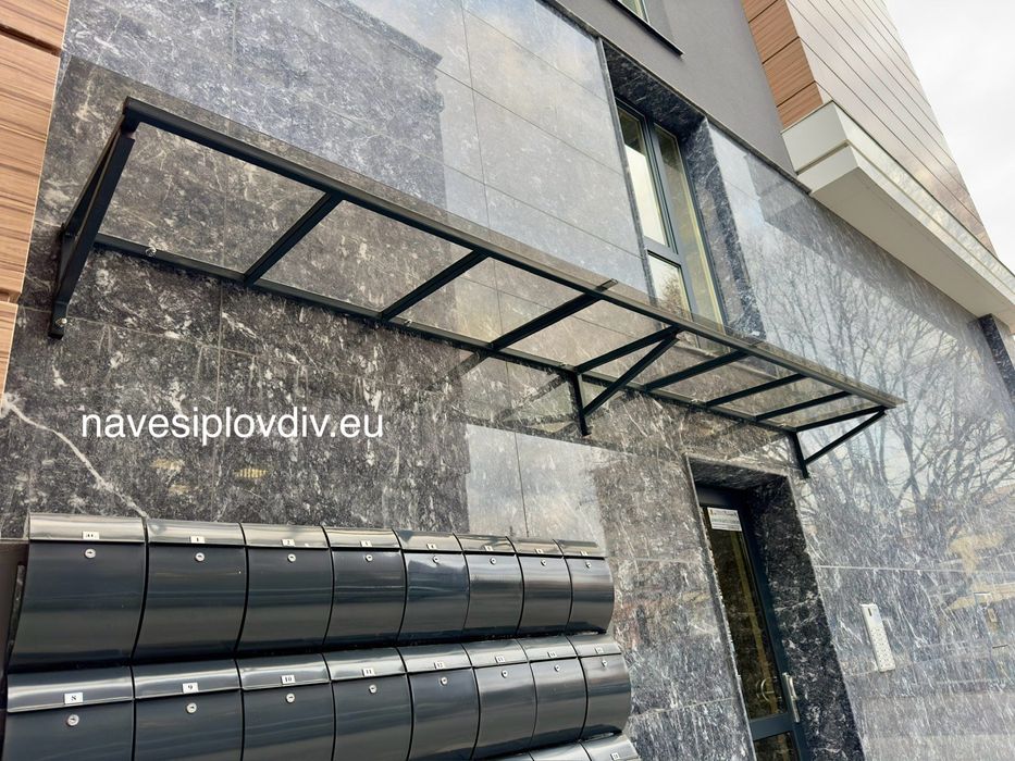 Навеси от плътен и каналчест поликарбонат. Изработка и монтаж.