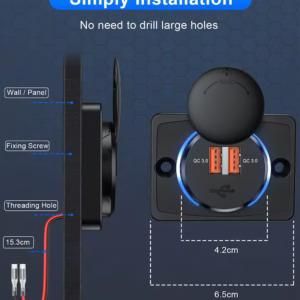 Зарядно Двойно USB устройство PD 3.0 12-24V QC 3.0