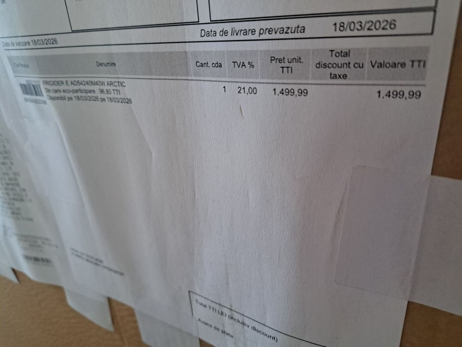 Frigider Arctic  2 usi Nou, Sigilat cu garantie 2 ani