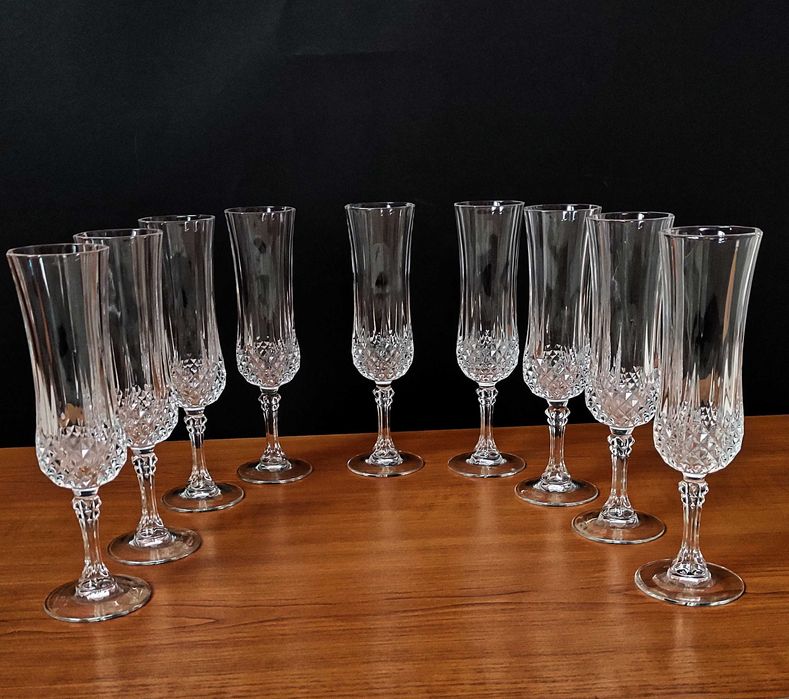 Комплект от 9 бр.кристални чаши*Cristal D'arques Paris*