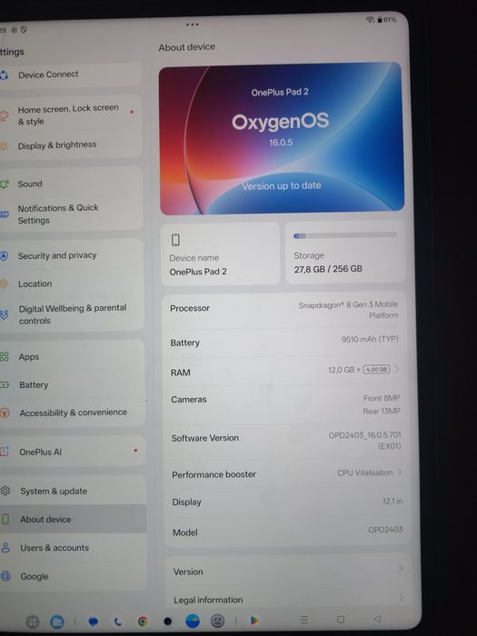 Tabletă One plus Pad 2