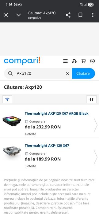 Cooler Thermalright AXP120-X67 alb Argb ca nou