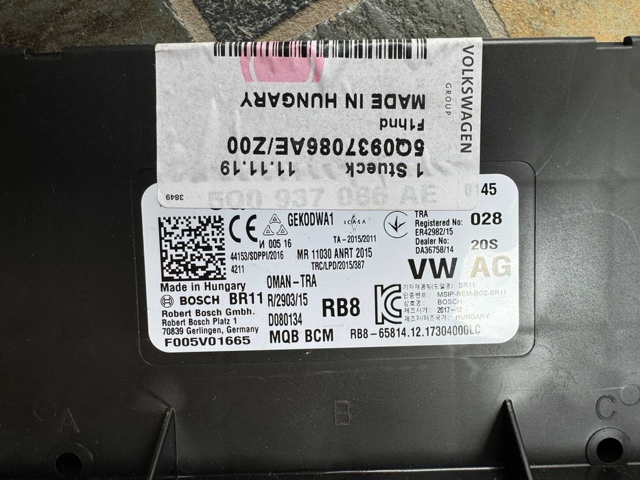 Vand Unitate De Control BCM 5Q0937086AE/Z00