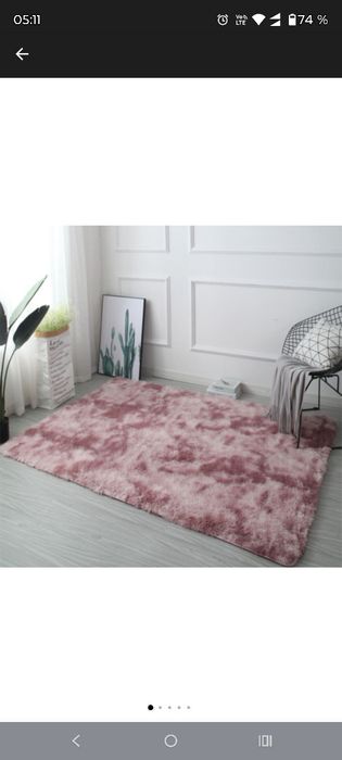Covor roz pufos 120x170 NOU