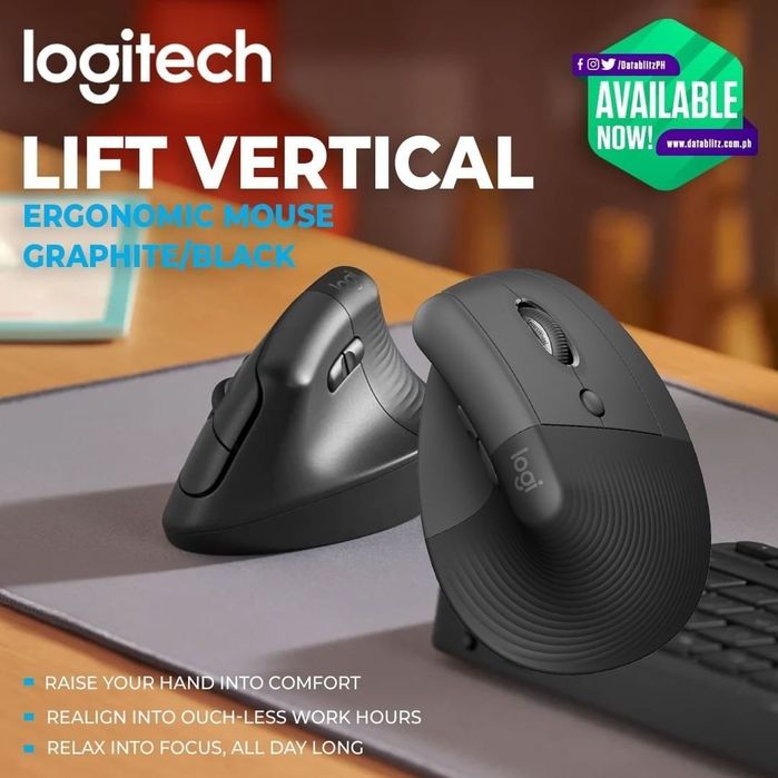 Logitech Lift VERTICAL Беспроводная мышка/мышь