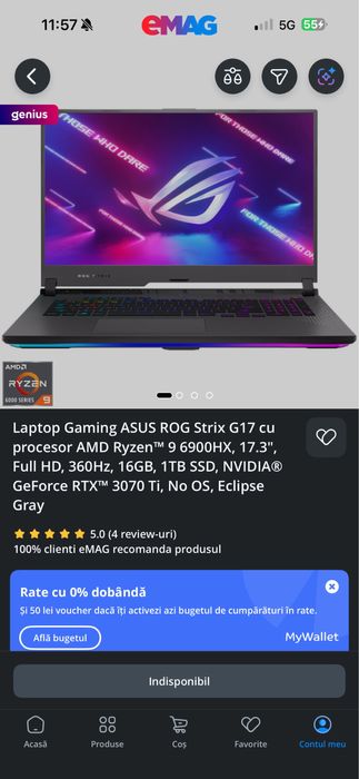 ASUS ROG G17 ecran 360hz
