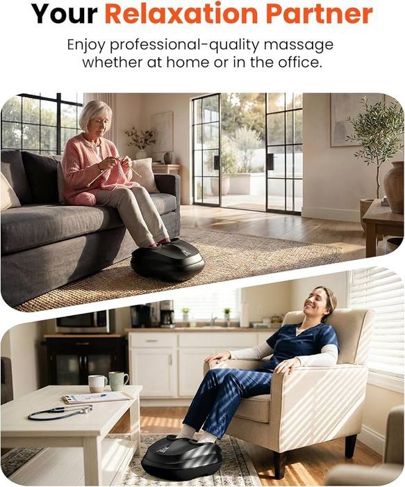 Електрически шиацу масажор за крака с въздушна компресия и загряване
