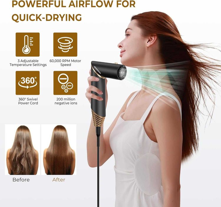 Йонизиращ сешоар с Четка за горещ въздух маша 5 в 1