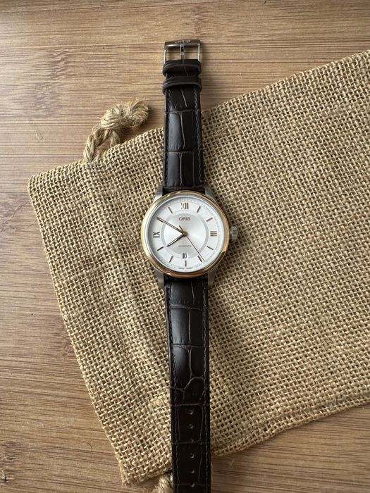Oris Classic Date Automatic Silver Dial Brown Leather