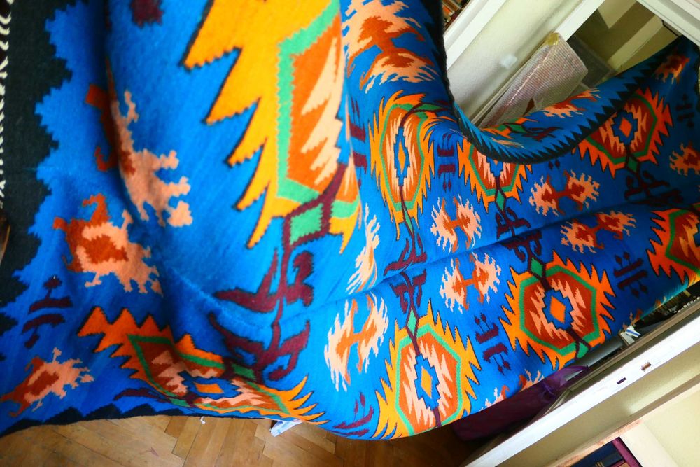 Covor Taranesc Lana Naturala Carpeta Populara ROMANIA 360/180cm NOUA