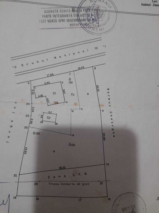 Teren cu Casa  de vanzare in localitatea Ion Luca Caragiale pe dn72