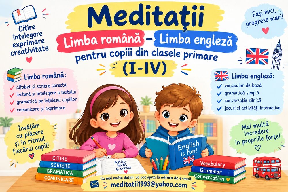 Meditatii română-engleză clasele I-IV