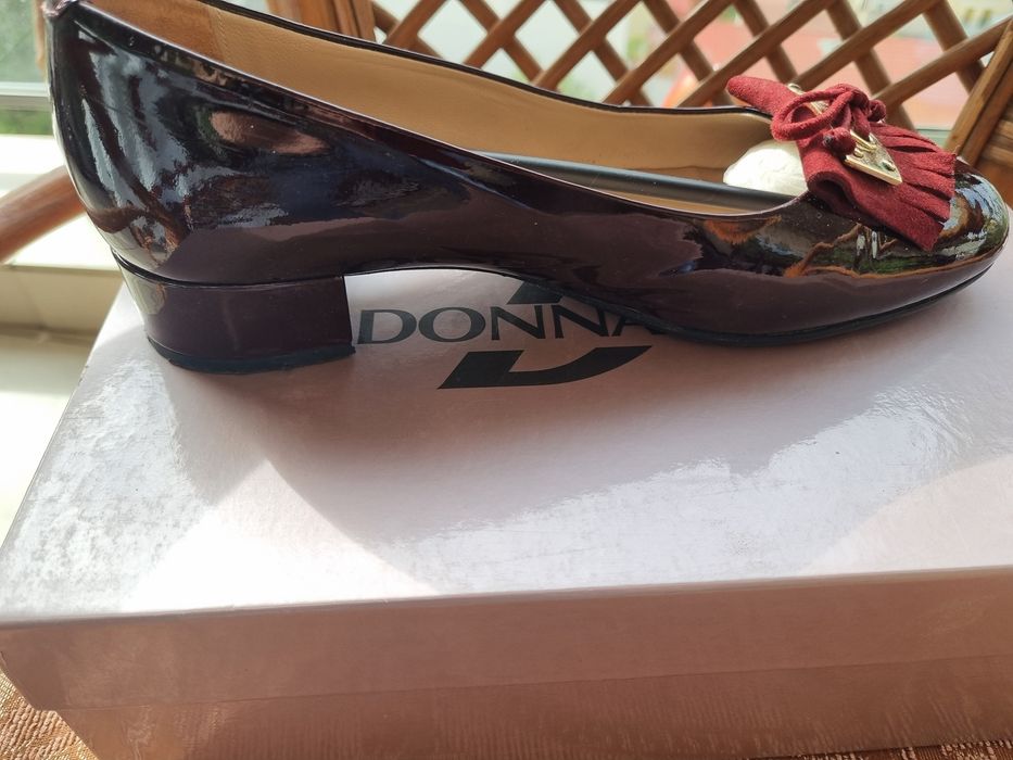 Pantofi Donna Soft, culoare bordeaux, piele lacuita