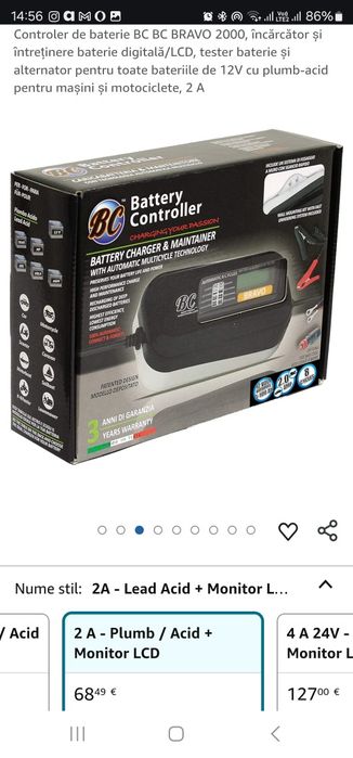 Controler de baterie BC BRAVO 2000, încărcător și întreținere bater