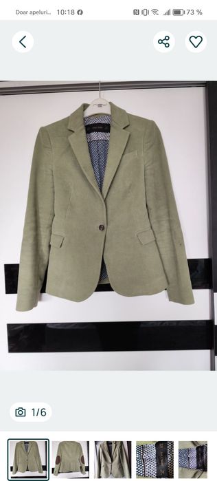 Zara sacou, blazer catifea XS