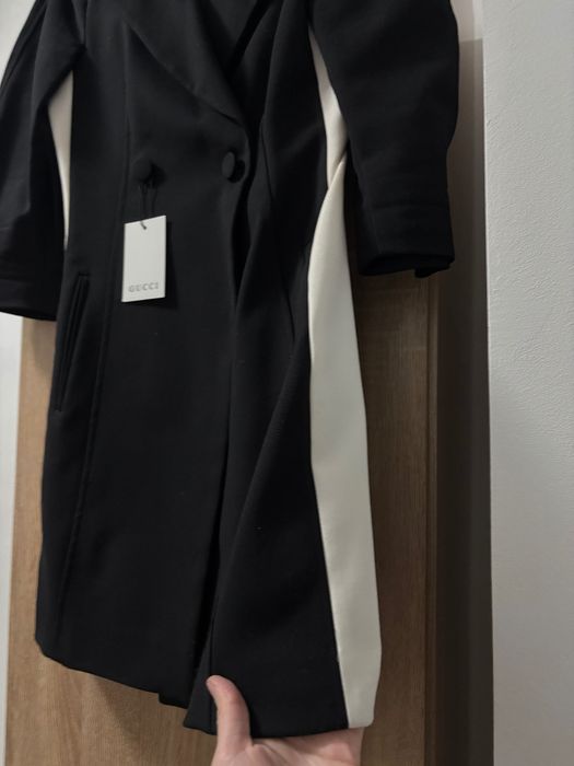 Sacou Gucci negru clasic nou cu bandă albă laterala