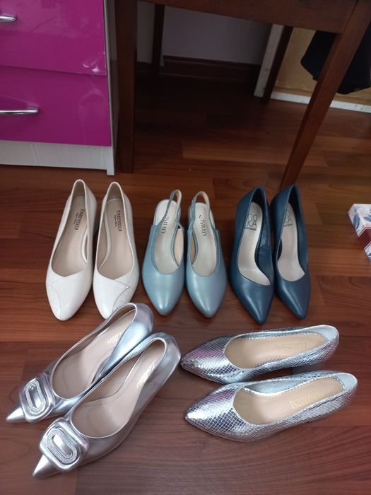 Туфли новые серкбристые 37 и темно серые 36