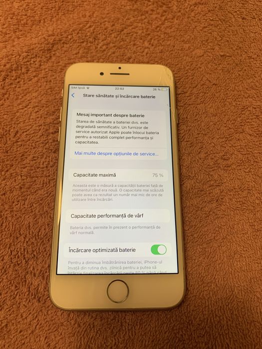 Iphone 8 Alb. Spate fisurat. Display fisurat