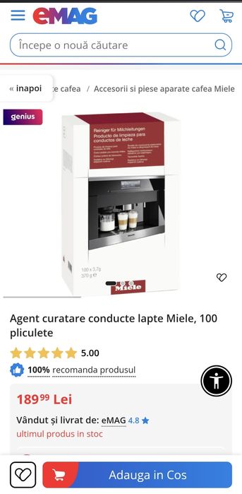 Agent curatare conducte lapte Miele, 100 pliculete
