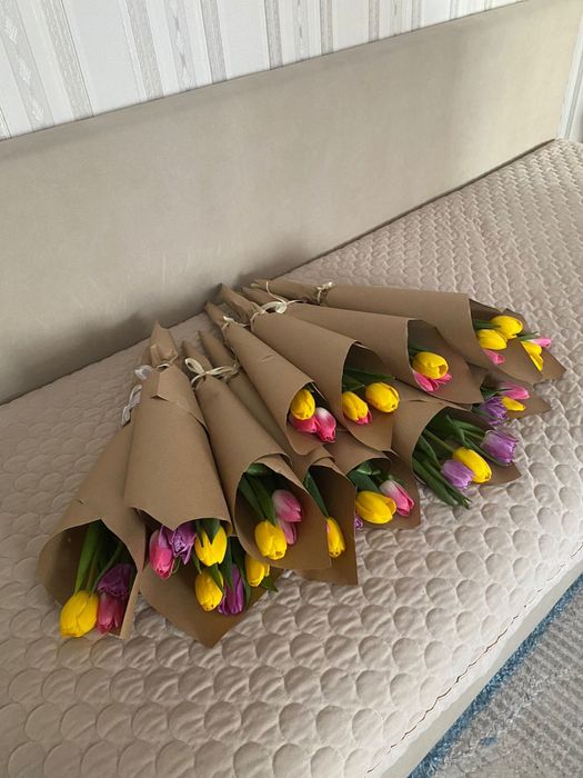 Тюльпаны Астана. Букет по 3шт 2000тг