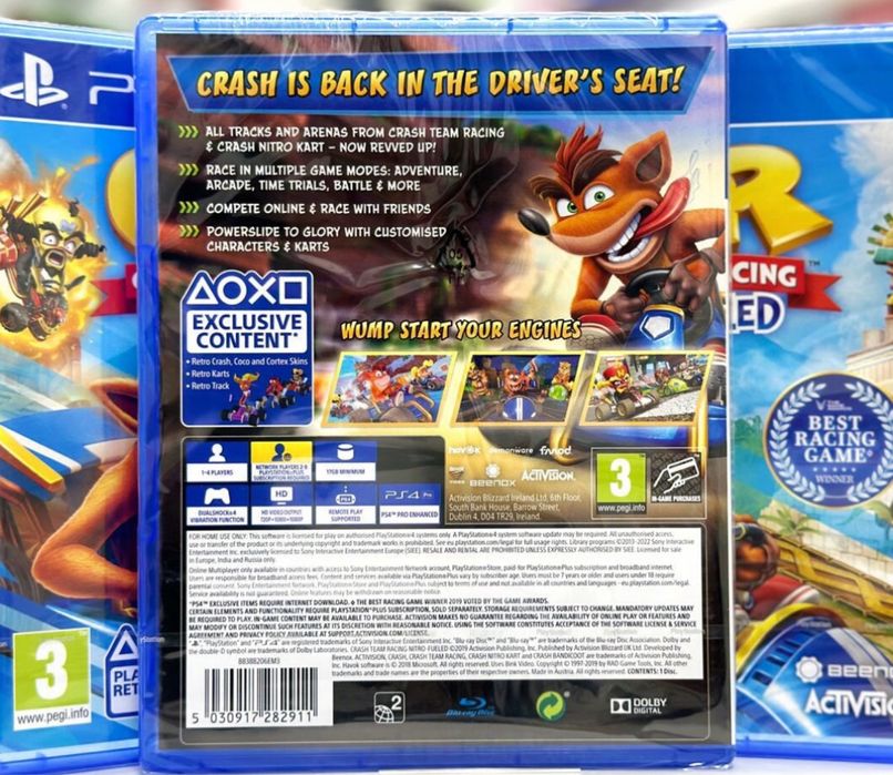 PS4 Game Crash Team Racing (запечатанные)