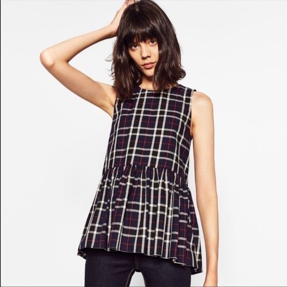 Женская Кофта от бренда Zara в клетку 100% хлопок