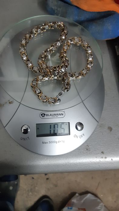 Lant și bratara inox 8mm placat 145 grame 57cm si 22cm