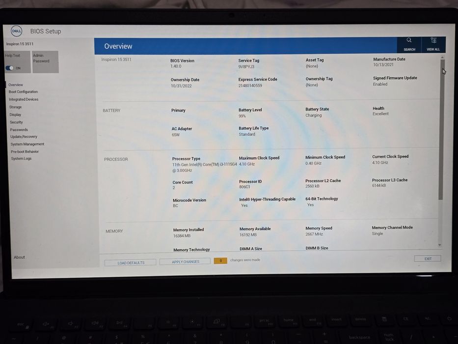 Dell Inspiron 3511 i3 16gb ddr4 ssd 512gb