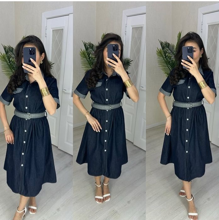 Платье джинсовое новое S