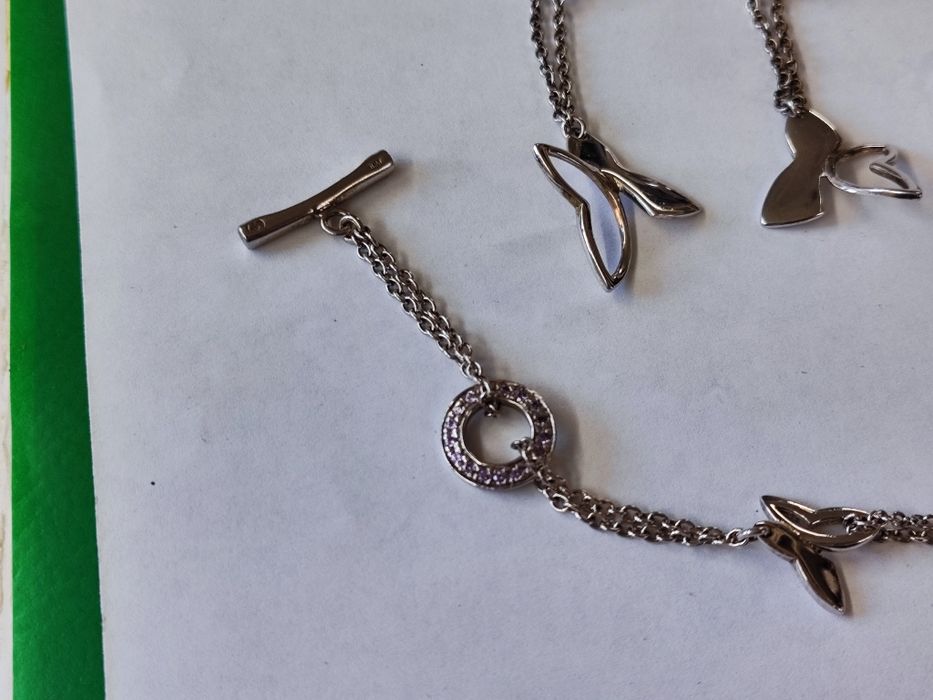 Сребърен комплект гривна с обеци Nuove Gioie