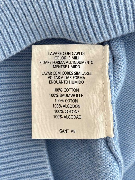 Pulover GANT logo brodat albastru deschis Mărimea 2XL