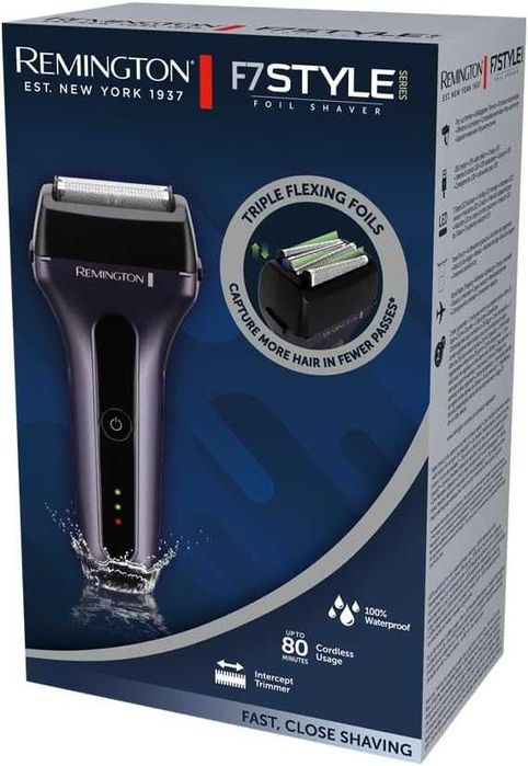 Електрическа самобръсначка Remington F7, титаниева, за мокро и сухо