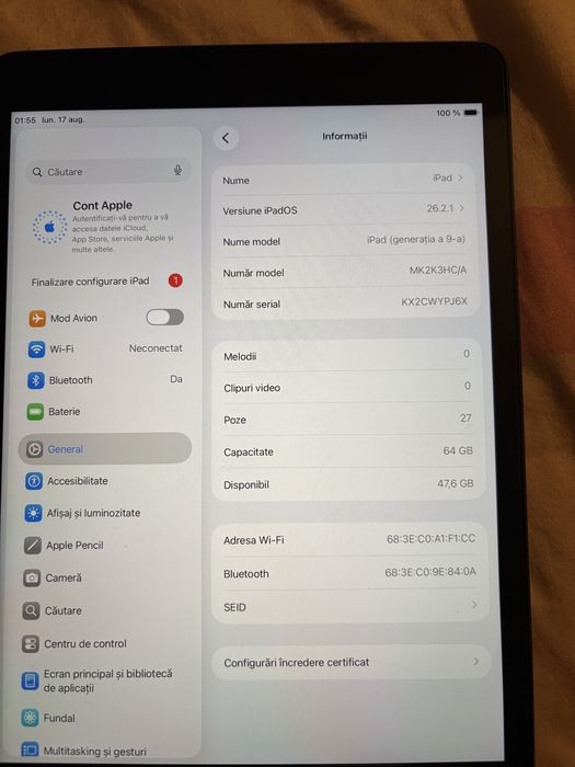 Tableta ipad generatia a 9-a