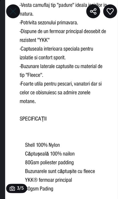 Vestă piele întoarsă și îmblănită..și una Camuflaj Army…