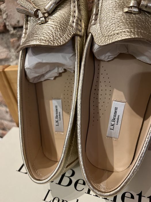 Mocasini loafers LK BENNET 37 aurii piele