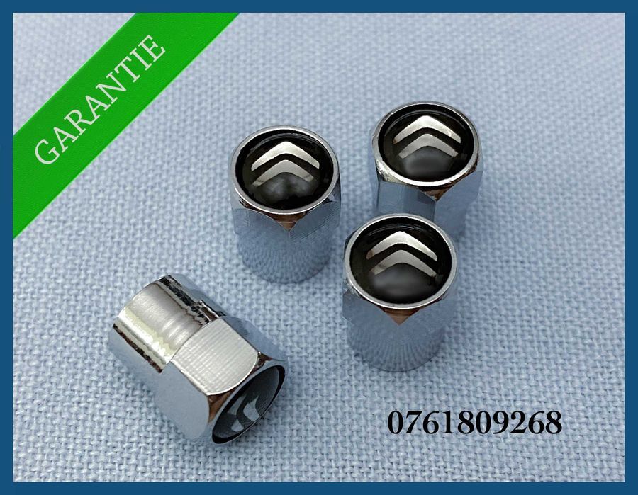Set 4 capacele cromate valva / ventil roata Citroen