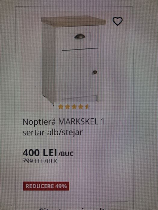 Noptiere cu sertar, 2 bucati