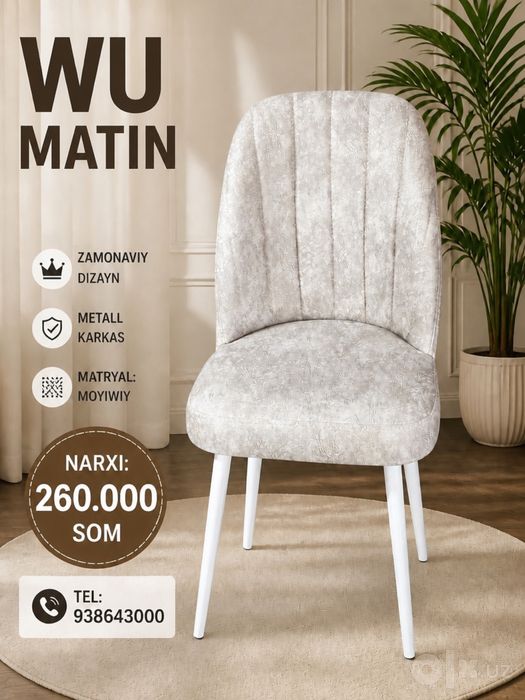 Zamonaviy sfatli stol stular Oshxona va mexmon xona uchun Yangi