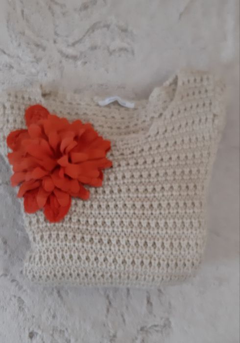 Rochie tricotata bej din lana si bumbac Italia ,superba M