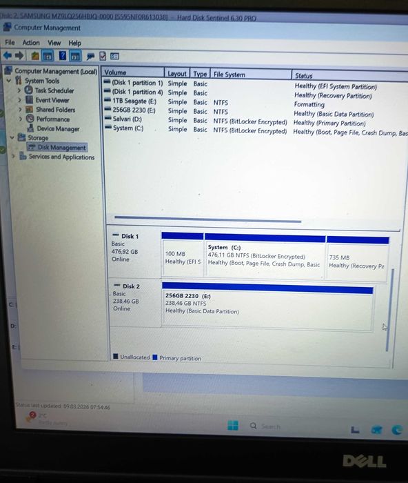 SSD 256GB Microsoft 1911 M.2 2230PCI-Express 3.0 x4 NVme laptoptableta