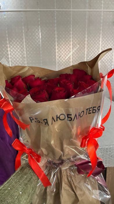 Букет Розы, Мишка игрушка