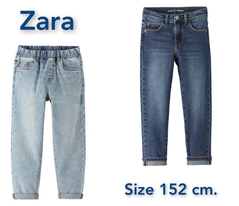 Zara & HM дънки р-р 152 см. в сиво, светъл и тъмен деним