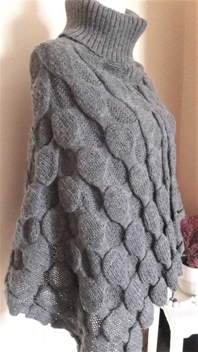 Poncho Casual, one size tricot reliefat