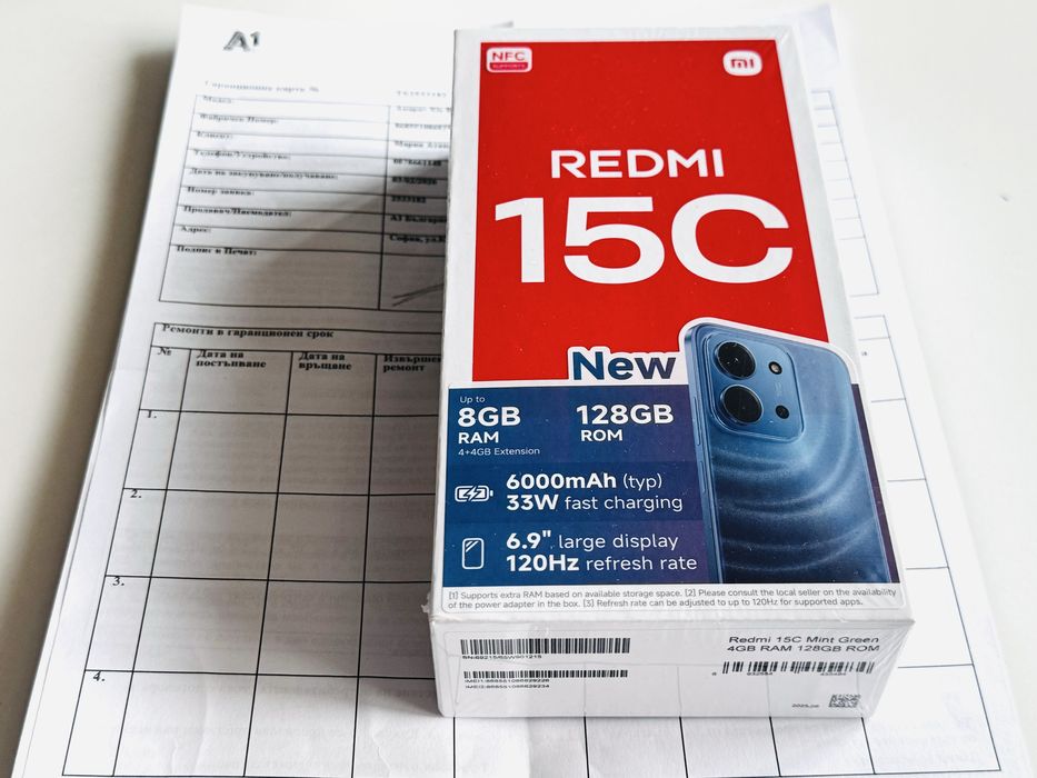 НОВ! Xiaomi Redmi 15C 8GB RAM 128GB ROM Гаранция 2 години