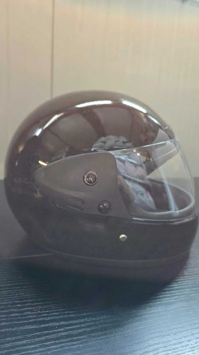 Casca Moto/Scuter/ATV,  marime universala, Negru Lucios