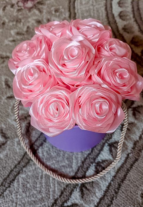 Букет розы из атл лент