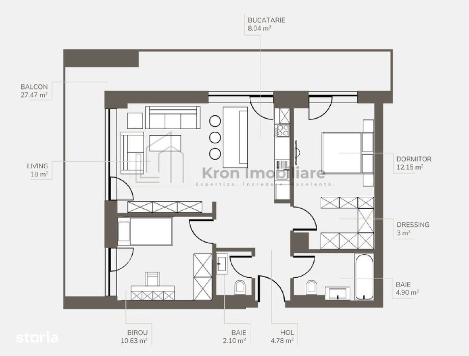 Apartament cu 2 camere PLUS